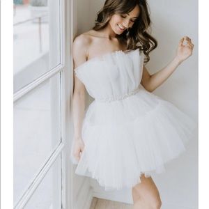White Tulle Millie Mini Gown Bride Send Off
